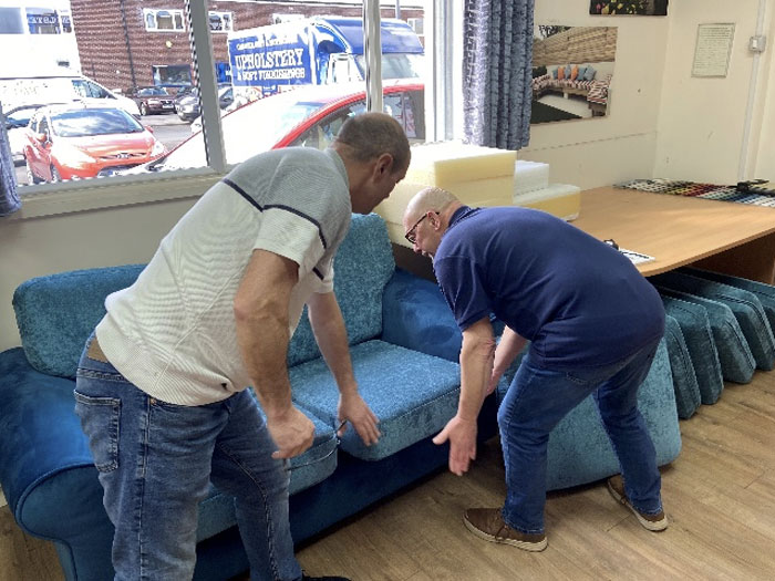 You can use our showroom sofa to try out furnture cishions refilled with different foam densities and fillings for comfort